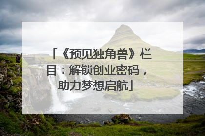 《预见独角兽》栏目：解锁创业密码，助力梦想启航