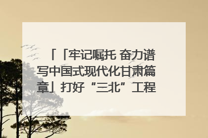 「牢记嘱托 奋力谱写中国式现代化甘肃篇章」打好“三北”工程攻坚战 筑牢国家西部生态安全屏障