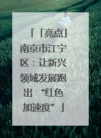 「亮点」南京市江宁区：让新兴领域发展跑出 “红色加速度”