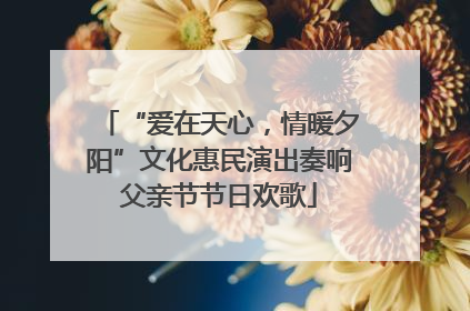 “爱在天心，情暖夕阳”文化惠民演出奏响父亲节节日欢歌