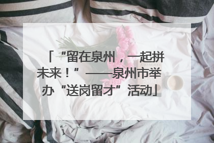 “留在泉州，一起拼未来！”——泉州市举办“送岗留才”活动