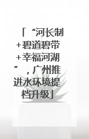 “河长制+碧道碧带+幸福河湖”，广州推进水环境提档升级