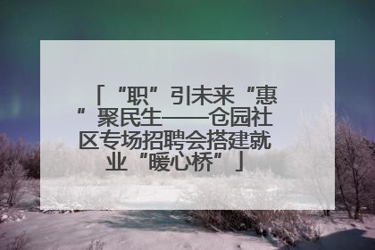 “职”引未来“惠”聚民生——仓园社区专场招聘会搭建就业“暖心桥”