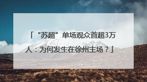 “苏超”单场观众首超3万人：为何发生在徐州主场？