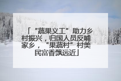 “蔬果义工”助力乡村振兴，归国人员反哺家乡，“果蔬村”村美民富香飘远近