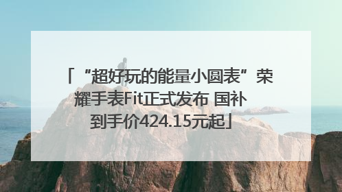 “超好玩的能量小圆表”荣耀手表Fit正式发布 国补到手价424.15元起