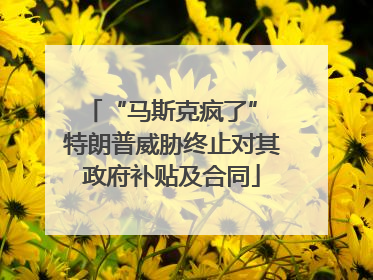 “马斯克疯了” 特朗普威胁终止对其政府补贴及合同