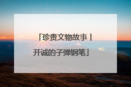 珍贵文物故事丨开诚的子弹钢笔