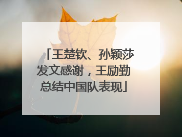 王楚钦、孙颖莎发文感谢，王励勤总结中国队表现