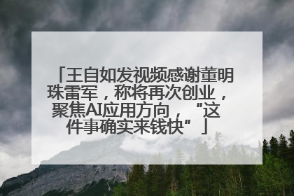 王自如发视频感谢董明珠雷军，称将再次创业，聚焦AI应用方向，“这件事确实来钱快”