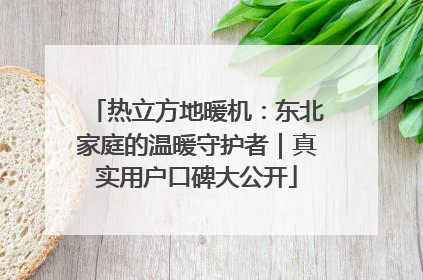 热立方地暖机：东北家庭的温暖守护者｜真实用户口碑大公开