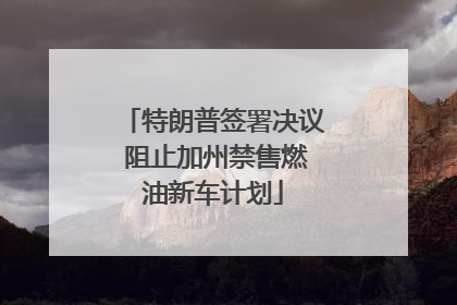 特朗普签署决议 阻止加州禁售燃油新车计划
