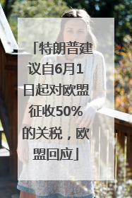 特朗普建议自6月1日起对欧盟征收50%的关税，欧盟回应