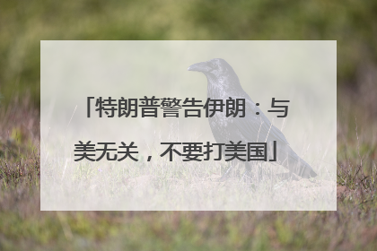 特朗普警告伊朗：与美无关，不要打美国