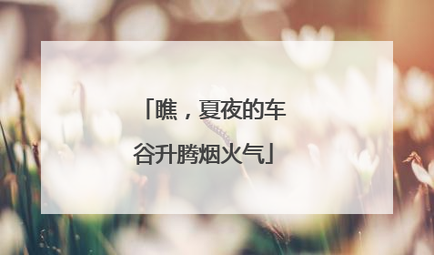 瞧，夏夜的车谷升腾烟火气
