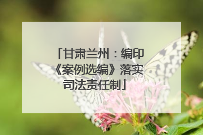 甘肃兰州：编印《案例选编》落实司法责任制
