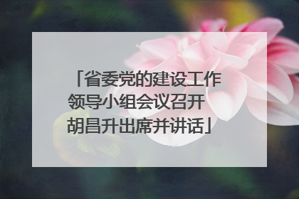 省委党的建设工作领导小组会议召开 胡昌升出席并讲话