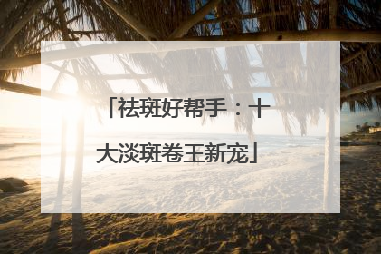 祛斑好帮手：十大淡斑卷王新宠