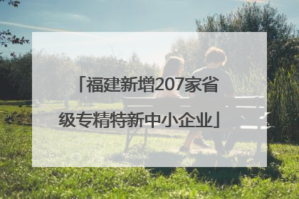 福建新增207家省级专精特新中小企业