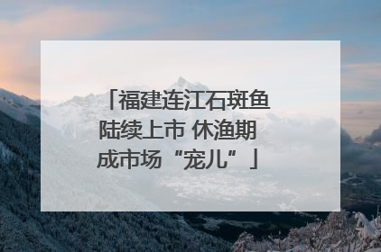 福建连江石斑鱼陆续上市 休渔期成市场“宠儿”