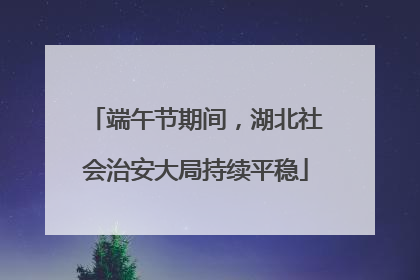 端午节期间，湖北社会治安大局持续平稳