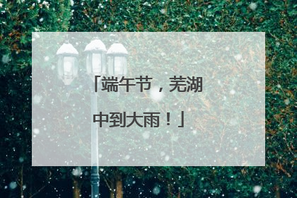 端午节，芜湖中到大雨！