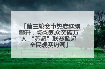 第三轮赛事热度继续攀升，场均观众突破万人 “苏超”联赛掀起全民观赛热潮