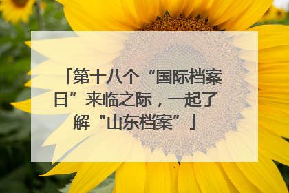 第十八个“国际档案日”来临之际，一起了解“山东档案”