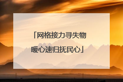 网格接力寻失物 暖心速归抚民心
