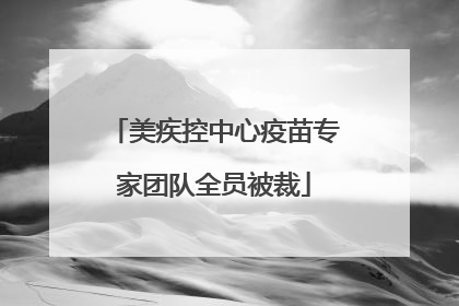 美疾控中心疫苗专家团队全员被裁