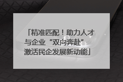 精准匹配！助力人才与企业“双向奔赴” 激活民企发展新动能