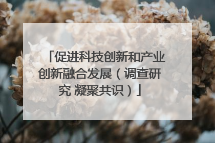 促进科技创新和产业创新融合发展（调查研究 凝聚共识）