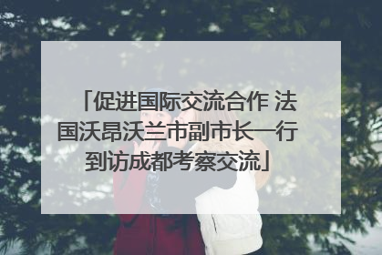 促进国际交流合作 法国沃昂沃兰市副市长一行到访成都考察交流
