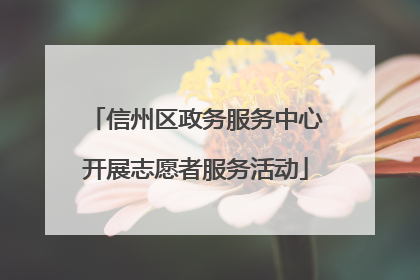 信州区政务服务中心开展志愿者服务活动