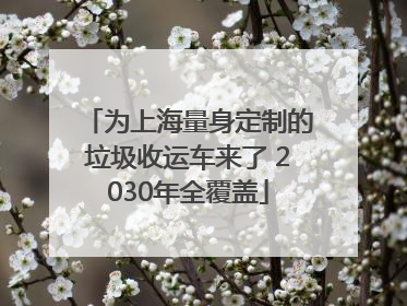 为上海量身定制的垃圾收运车来了 2030年全覆盖