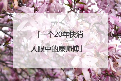 一个20年快消人眼中的康师傅