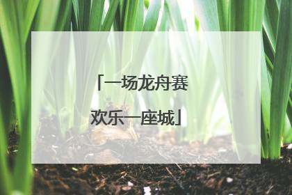 一场龙舟赛 欢乐一座城