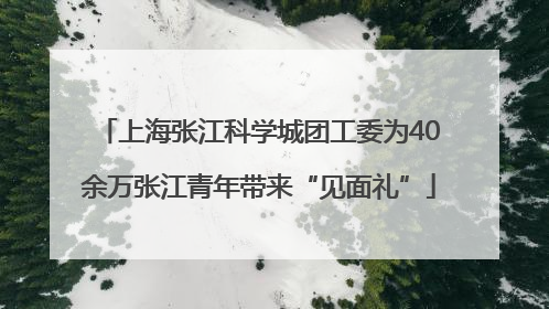上海张江科学城团工委为40余万张江青年带来“见面礼”