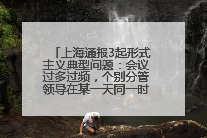 上海通报3起形式主义典型问题：会议过多过频，个别分管领导在某一天同一时段需参加3个会议