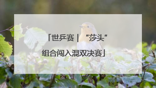 世乒赛｜“莎头”组合闯入混双决赛
