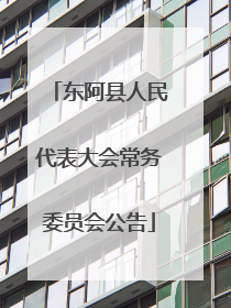 东阿县人民代表大会常务委员会公告