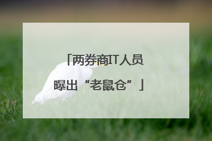 两券商IT人员曝出“老鼠仓”
