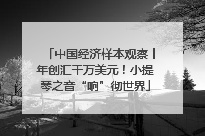 中国经济样本观察丨年创汇千万美元！小提琴之音“响”彻世界