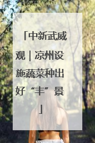 中新武威观｜凉州设施蔬菜种出好“丰”景