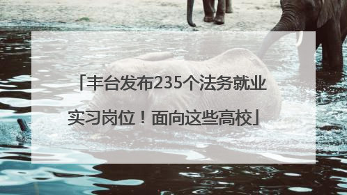 丰台发布235个法务就业实习岗位！面向这些高校