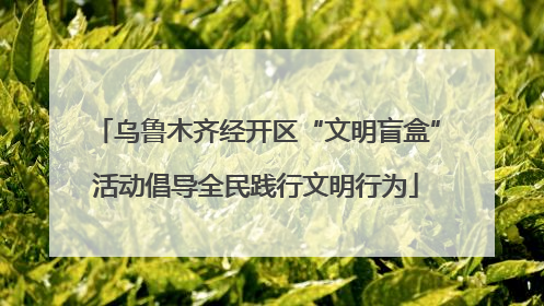 乌鲁木齐经开区“文明盲盒”活动倡导全民践行文明行为