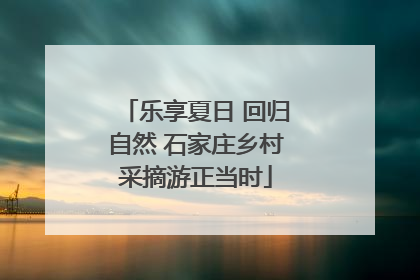 乐享夏日 回归自然 石家庄乡村采摘游正当时
