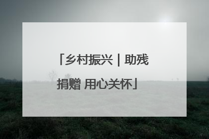 乡村振兴｜助残捐赠 用心关怀