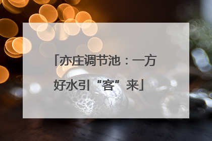 亦庄调节池：一方好水引“客”来