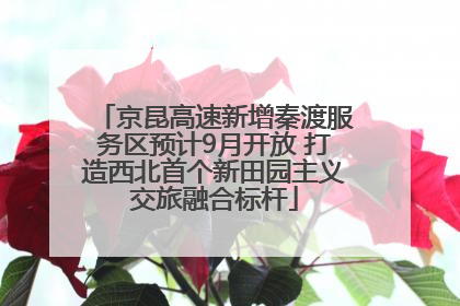 京昆高速新增秦渡服务区预计9月开放 打造西北首个新田园主义交旅融合标杆